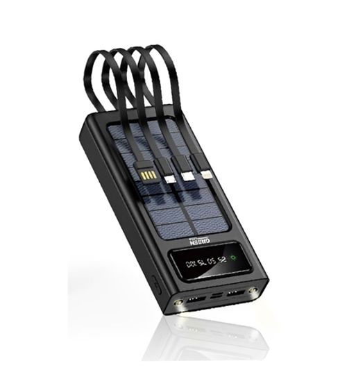 Green lyca power bank 20000 mah 3 cables carga solar linterna g-1309 - G-1309