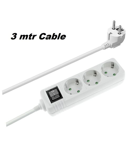 Alargador regleta de corriente shucko 1e:3s con interruptor 3 mt mel101 - MEL101