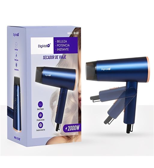Digivolt secador de viaje plegable azul 2000w hd-487 - HD-487_1