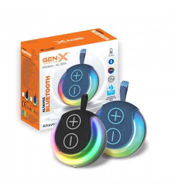 Gen-x altavoz pequeño bluetooth redondo tws rgb 12w ipx4 al-1614 - AL-1614
