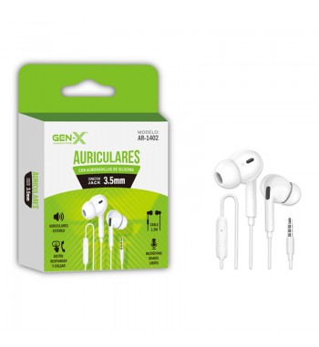 Gen-x auriculares con cable y micrófono jack 3.5mm in ear silicona ar-1402 - AR-1402