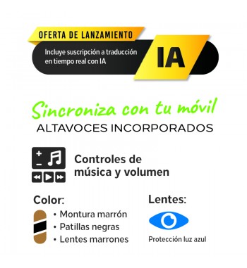 Gen-x gafas de sol smart audio traducción ia polarizadas prada style gb7704 - GB-7704_2