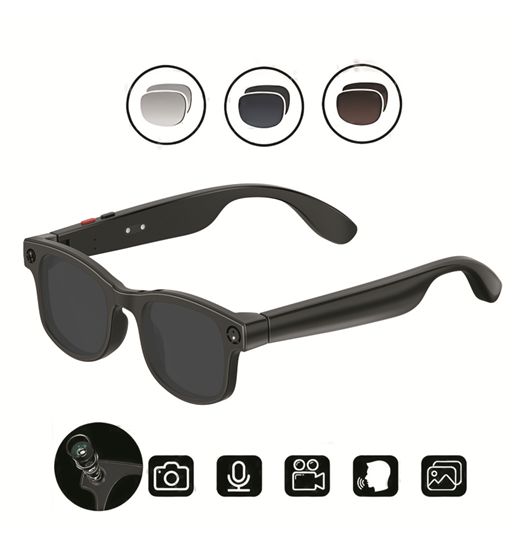 Gen-x gafas de sol smart audio cámara 8mp traducción ia 3 lentes gb-7708 - GB-7708_1