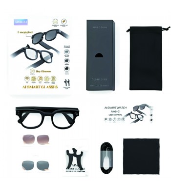 Gen-x gafas de sol smart audio cámara 8mp traducción ia 3 lentes gb-7708 - GB-7708_3