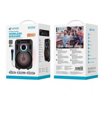 Unico altavoz bluetooth 8 pulgada 10w grande con microfono c/cable bs9368 - BS9368_1