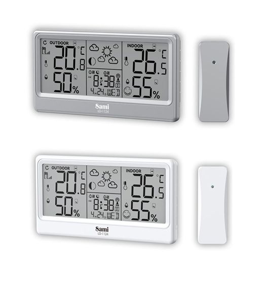 Sami estación meteorológica grande int/ext fase lunar alarma lcd ld-1124 - LD-1124