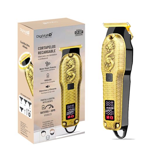 Digivolt cortapelo recargable dragón tipo c metálico afilada digital cp-507 - CP-507