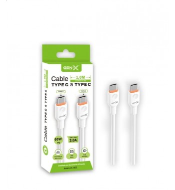 Gen-x cable de carga de móvil tipo c a tipo c 1 mt 60w 3a ca-1822 - CA-1822_1
