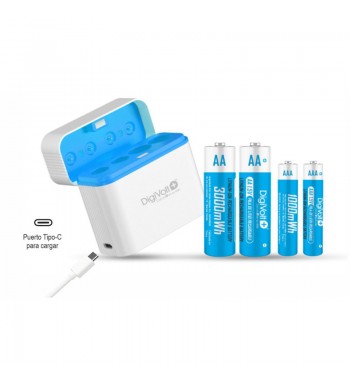 Digivolt estuche de carga con 4 plias litio recargables 2a y 3a qc-2476 - QC-2476_1