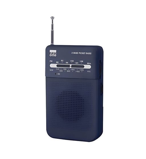 New one radio analógica vertical bolsillo am/fm a pilas negra r206 - R206