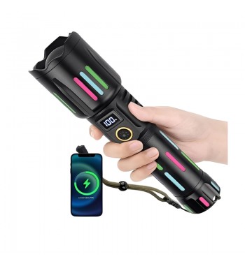 Linterna potente recargable powerbank aluminio multifuncional kh-w515 lk62 - LK62_2