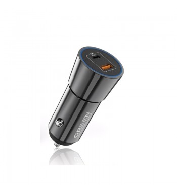 Green lyca cargador coche mechero metálico usb 18w + tipo c 20w g-1124 - G-1124