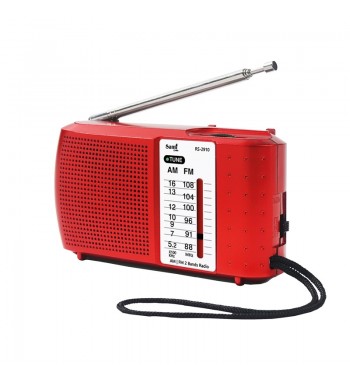 Sami radio am/fm horizontal a pilas 2aa c/auriculares roja rs-2910rj - RS-2910RED-1