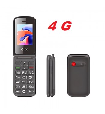 Qubo teléfono móvil senior 2,4" + 1,77" negro sos cámara base carga 4g x247 - X-247C-4G_1