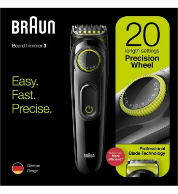 Braun barbero recargable 20 ajustes longitud negra precisa bt-3221 - BT-3221_3