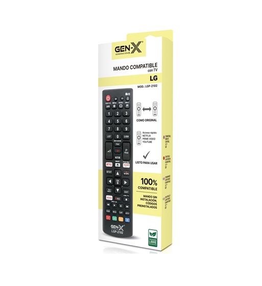 Gen-x mando universal para lg pequeño códigos preinstalados lgp-2102 - LGP-2102