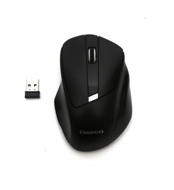 Omega ratón óptico inalámbrico 1000 - 1200 dpi ergonómico negro om216 - OM216_1