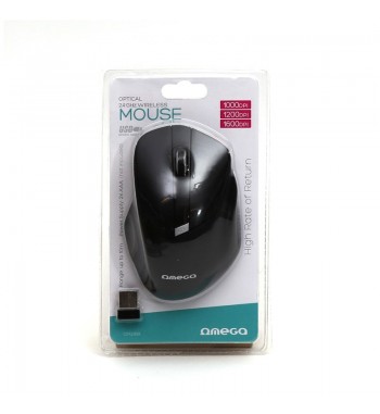 Omega ratón óptico inalámbrico 1000 - 1200 dpi ergonómico negro om216 - OM216_2