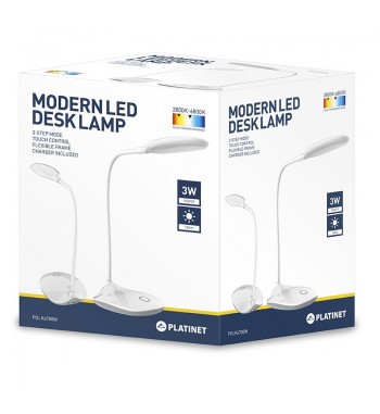 Platinet lámpara de mesa flexo led 3w flexible carga usb blanco pdlk-6700 - PDLK-6700_2