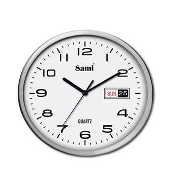 Sami reloj pared plata redondo c/fecha 34 cm rsp-11595 - RSP-11595