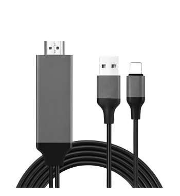 M2 tec cable lightning iphone a hdmi con usb 2m 1080p v-7990 - V-7990