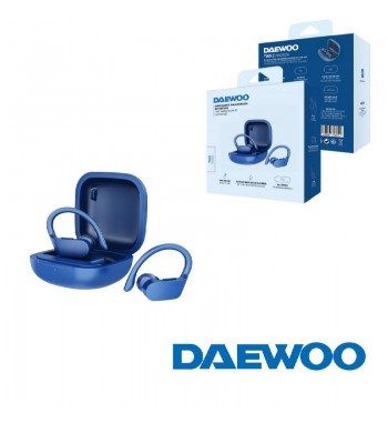 Daewoo auriculares inalámbricos tws azul c/ gancho 30mah/300mah dw2024 - DW2024