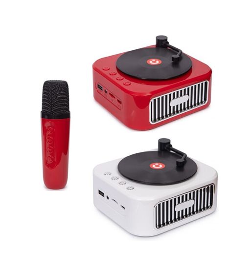 Kooltech altavoz bt karaoke c/mic. efectos sonido vinilo giratorio sp-vinyl - SP-VINYL_1