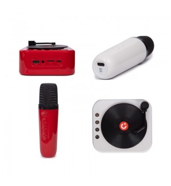 Kooltech altavoz bt karaoke c/mic. efectos sonido vinilo giratorio sp-vinyl - SP-VINYL_2