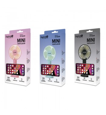 Digivolt ventilador mini de mano recargable 3 velocidades vt-6220 - VT-6220_3