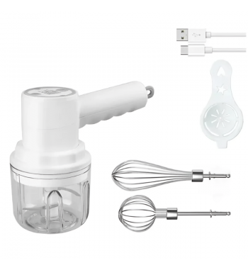 Sanda mini batidora y picadora recargable 2 varillas 20w 250ml sd-6455 - SD-6455