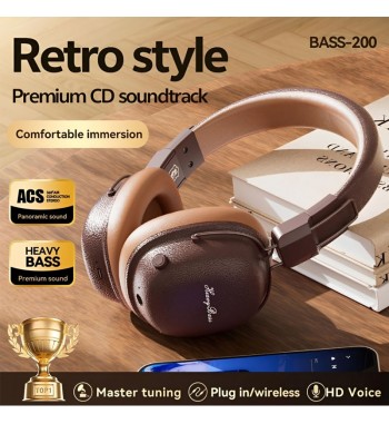 Heavy bass auriculares casco inalámbricos retro sonido hifi 30h bass-200 - BASS-200_2