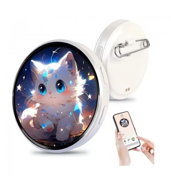 Broche digital dinámico smart 1.7" e-badge fotos y vídeos táctil lk99 - LK99_1