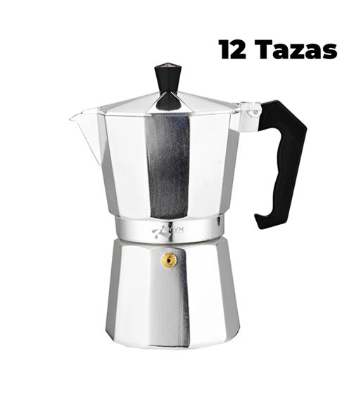 Oryx cafetera italiana de aluminio 12 tazas inducción, gas y vitro kp-12 - KP-12