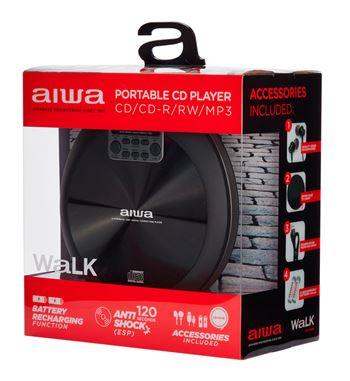 Aiwa discman mp3 anti-shock con auriculares pcd-810bk - PCD-810BK_B08