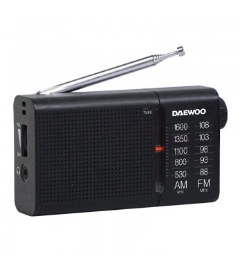 Daewoo radio analógica a pilas portátil bolsillo horizontal negro dw-1119 - DW1119