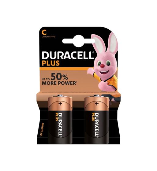 Duracell pila alcalina plus r-14 1.5v blíster de 2 pilas - R-14DA-B2_B00