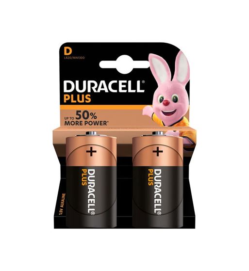 Duracell pila alcalina plus r-20 1.5v blíster de 2 pilas - R-20DA-B2_B00