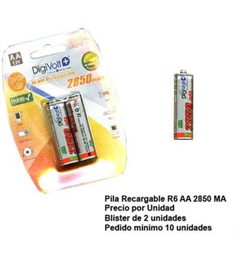 Digivolt batería recargable 2850mah r6 aa 1.2v blister de 2 pilas - BT2-2850