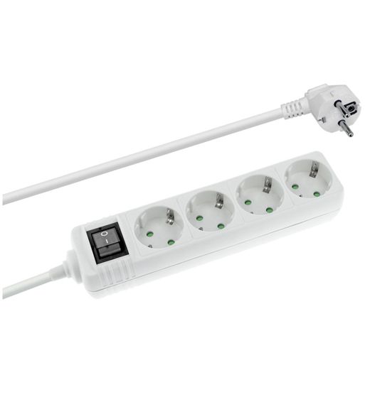 Alargador de corriente shucko con interruptor 1 entrada 4 salidas mel002 - MEL002