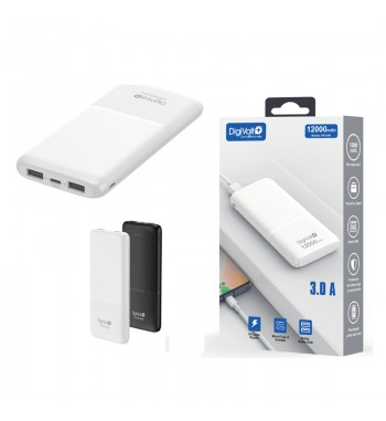Digivolt powerbank 12000 mah 2 x usb + tipoc entrada y salida 3.0a pb-3046 - PB-3046