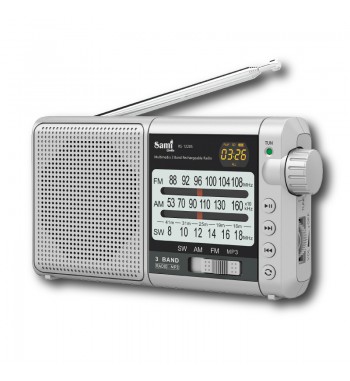Sami radio portátil 3 bandas recargable tarjeta sd pantalla led rs-12205 - RS-12205