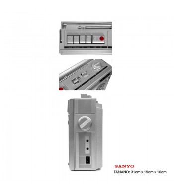Sanyo radio cassete retro grande ac/dc bluetooth mic. incorporado ks-126 - KS-126_2